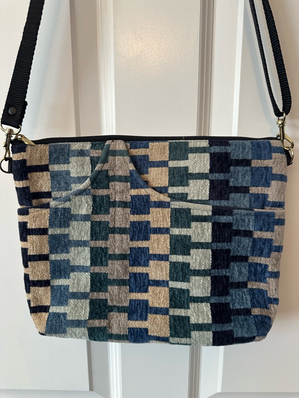 EUC/Like New Danny K. Textured Geometric Crossbody Bag Made In USA